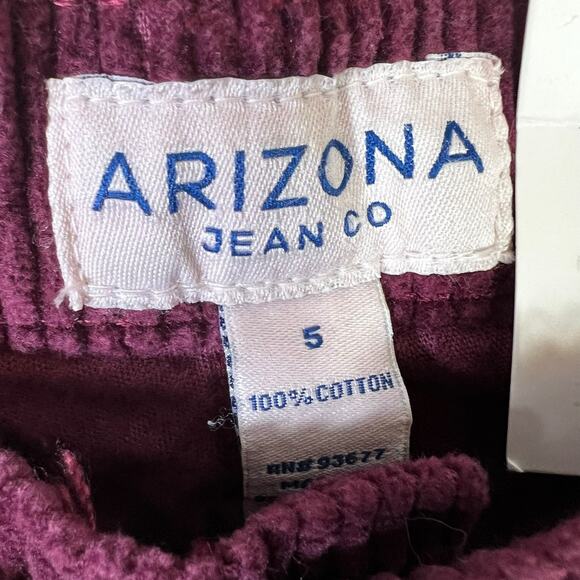 NWT Arizona Wide Leg Corduroy Pants Juniors 5 Burgundy High Rise Boho Retro 90s - Picture 6 of 7